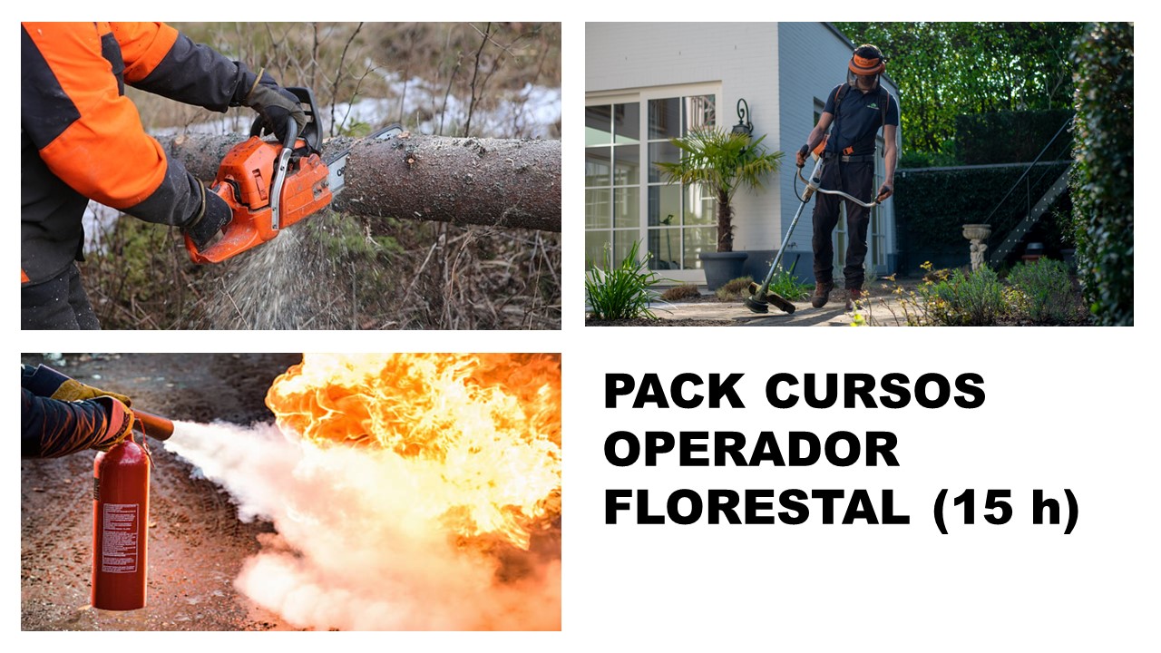 Pack Cursos Operador Florestal (15 h) | Curso Operador de Motosserra - Normas de Operação e Segurança + Curso Operador de Motorroçadora - Normas de Operação e Segurança + Curso Segurança Contra Incêndios - Noções Básicas