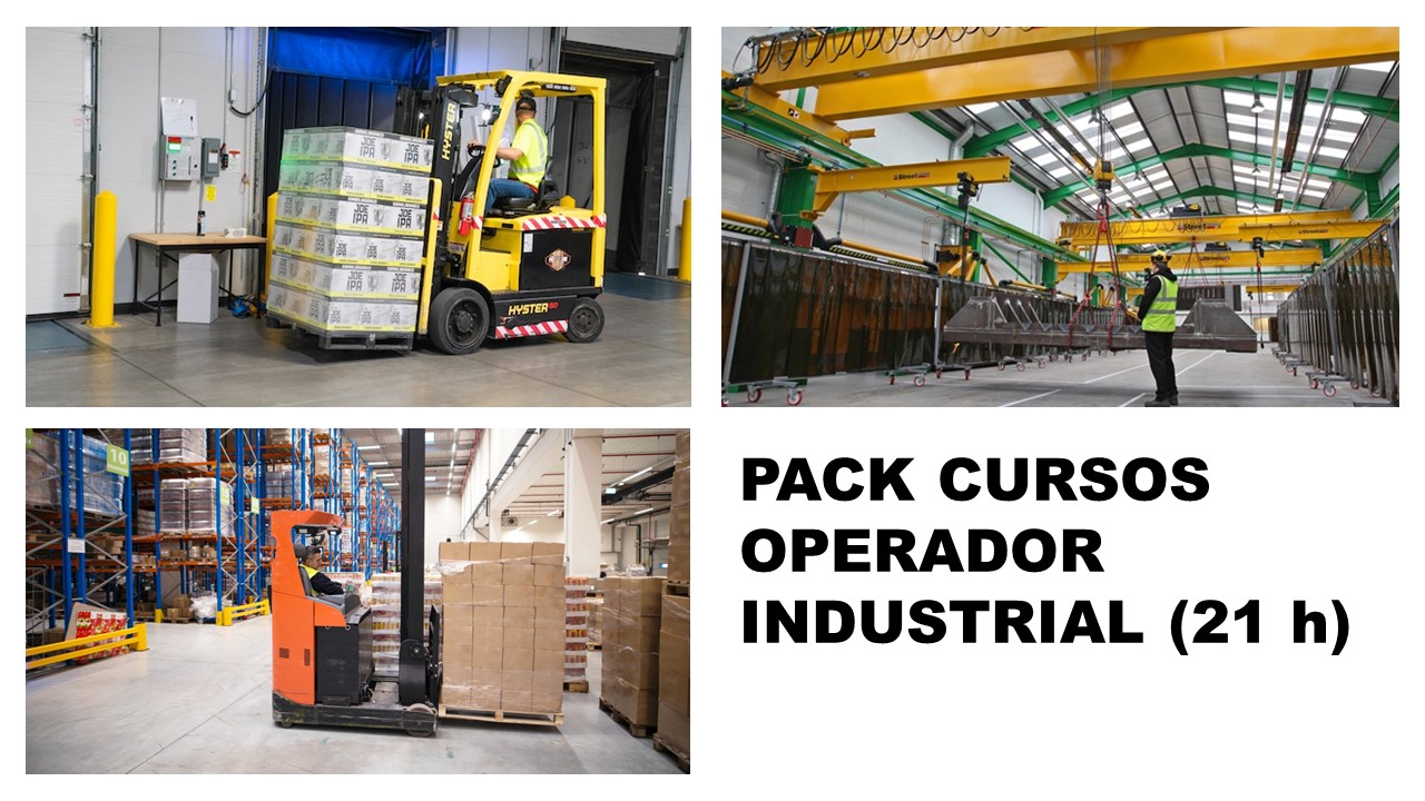 Pack Cursos Operador Industrial (21 h) | Curso Condução de Empilhadores - Normas de Operação e Segurança + Curso Operador de Ponte Rolante - Normas de Op. e Seg. + Curso Operador de Retrátil - Normas de Op. e Seg.